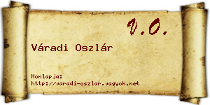 Váradi Oszlár névjegykártya